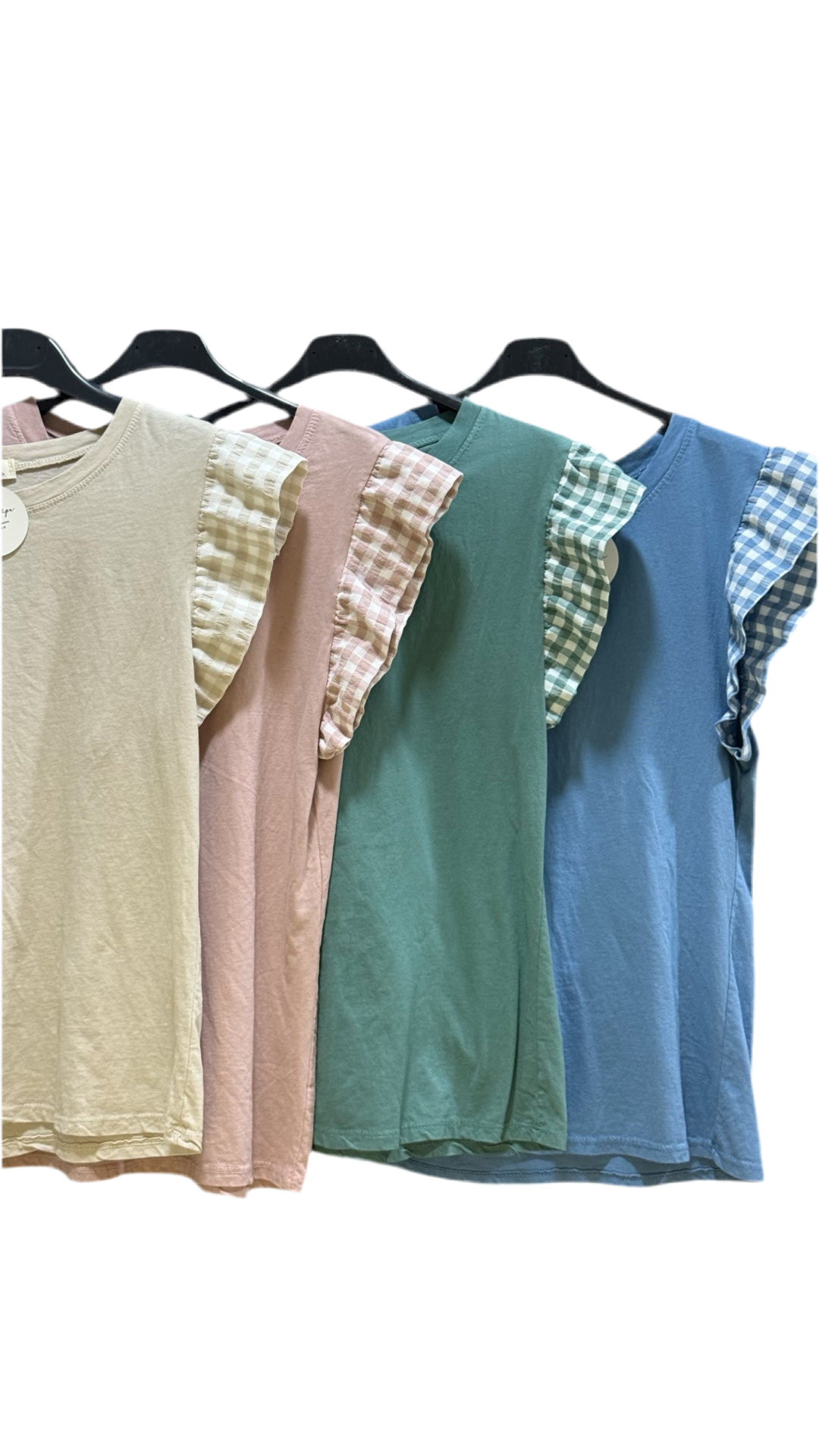 Camiseta Vichy Cuadros con Volante - La Pampa Triana