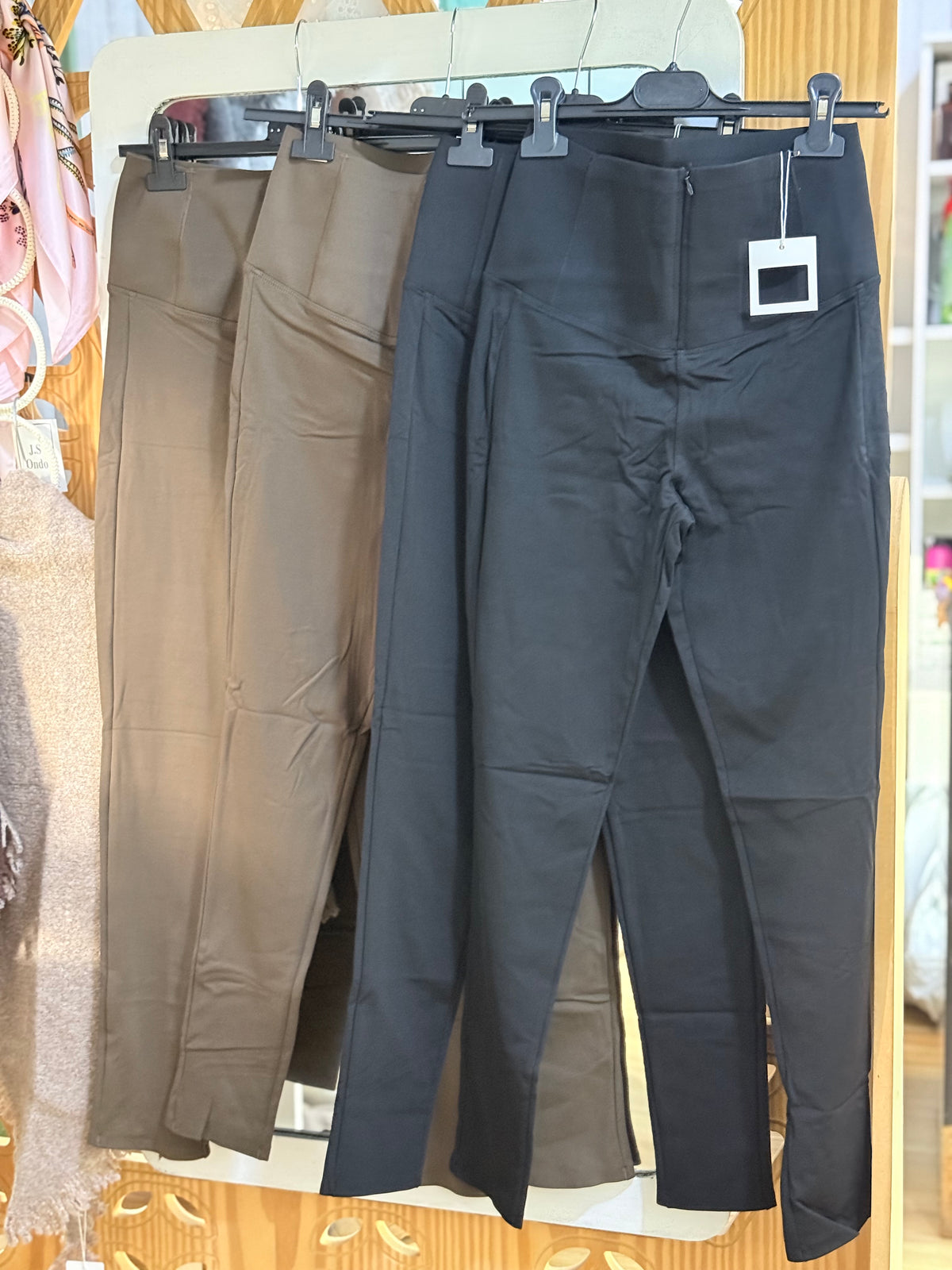 Pantalón legging efecto faja afelpado