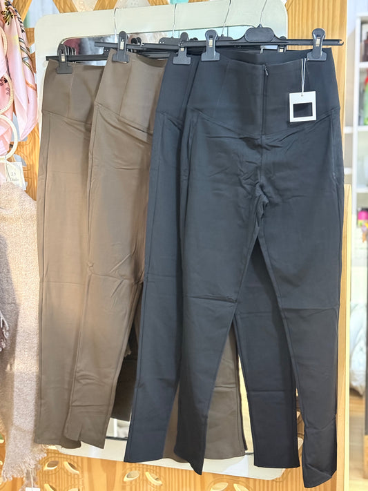 Pantalón legging efecto faja afelpado