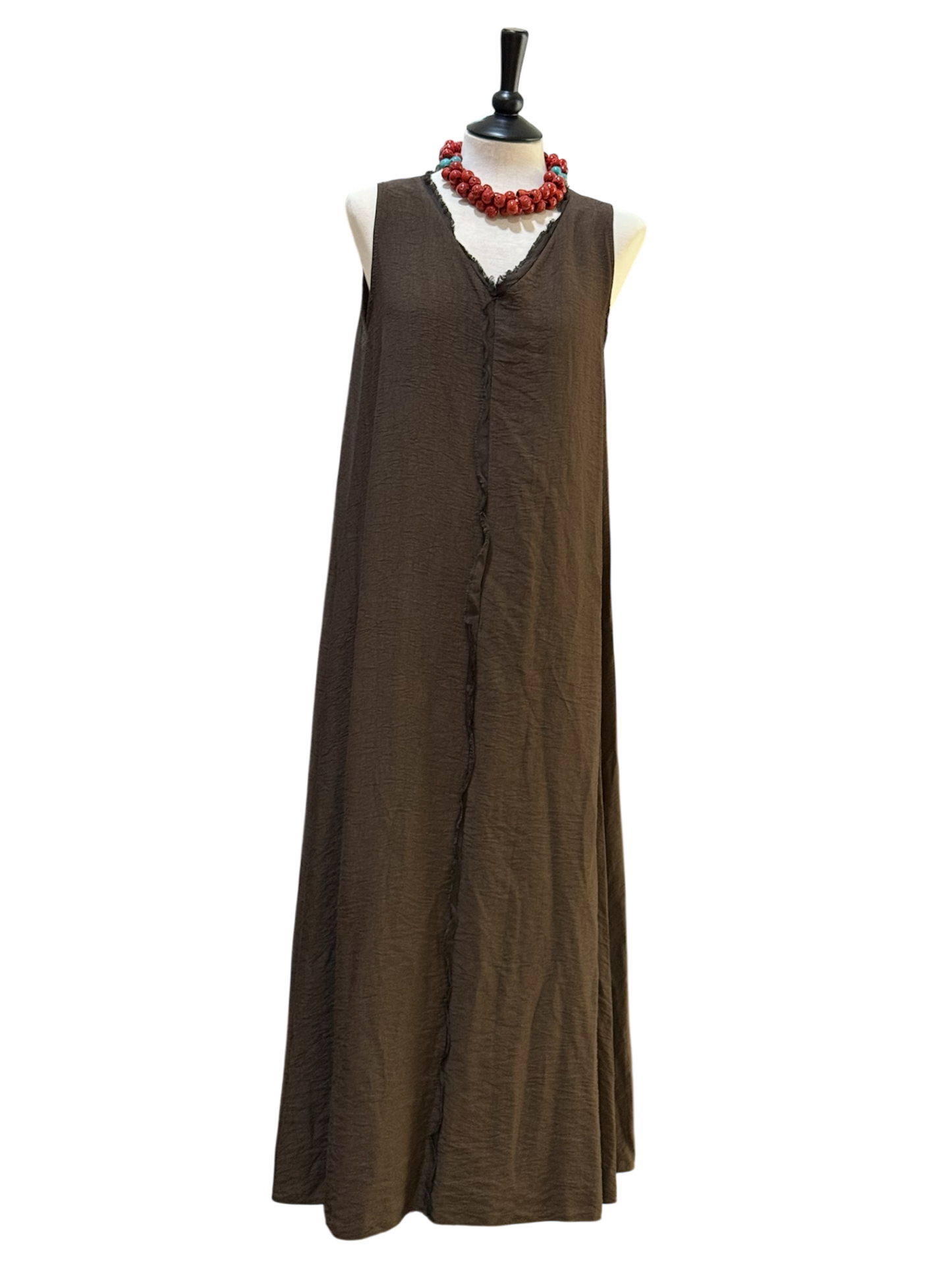 Vestido de Hilo Liso – Largo, elegante y fresco, talla única hasta 42 - La Pampa Triana