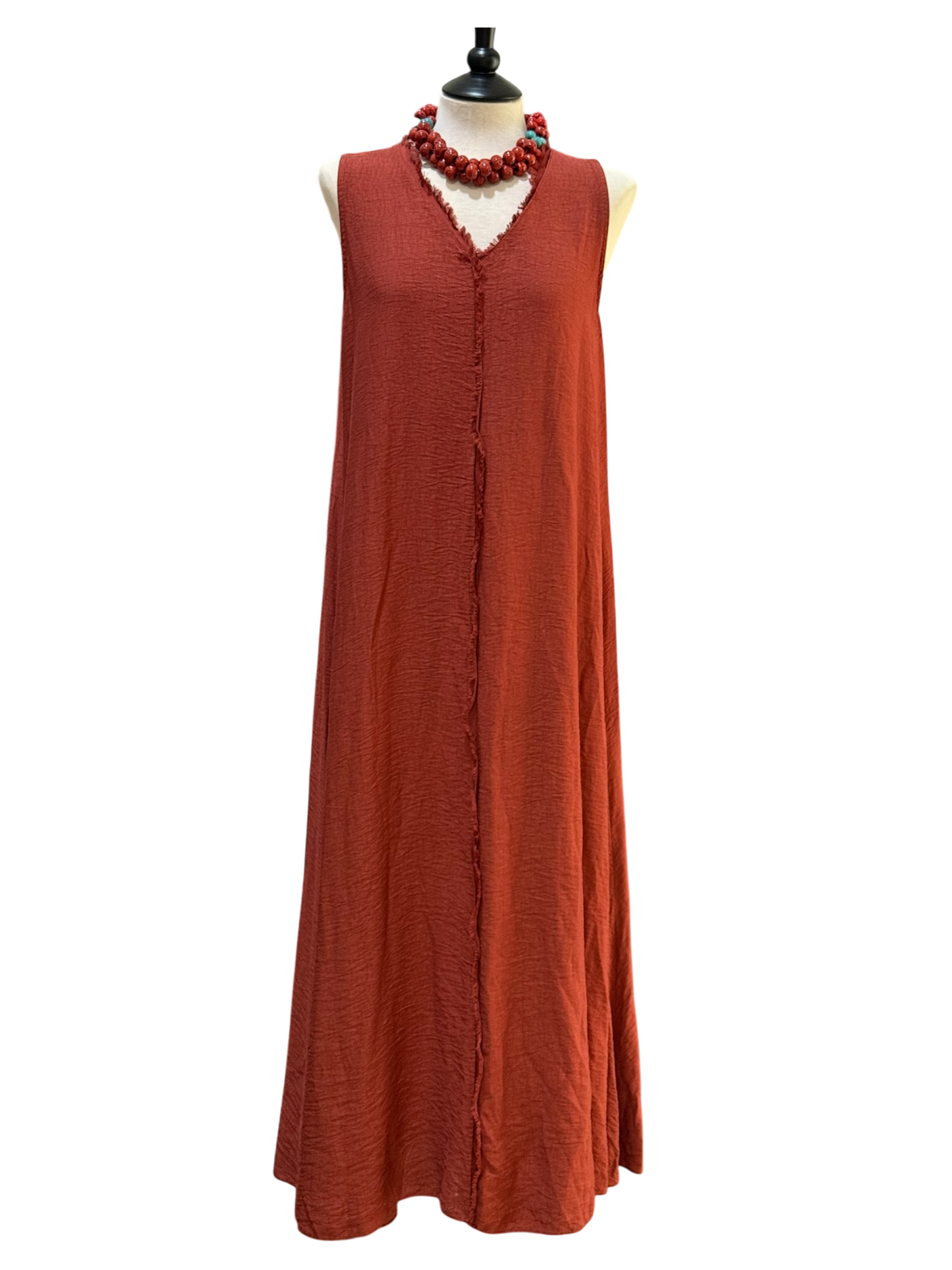 Vestido de Hilo Liso – Largo, elegante y fresco, talla única hasta 42 - La Pampa Triana