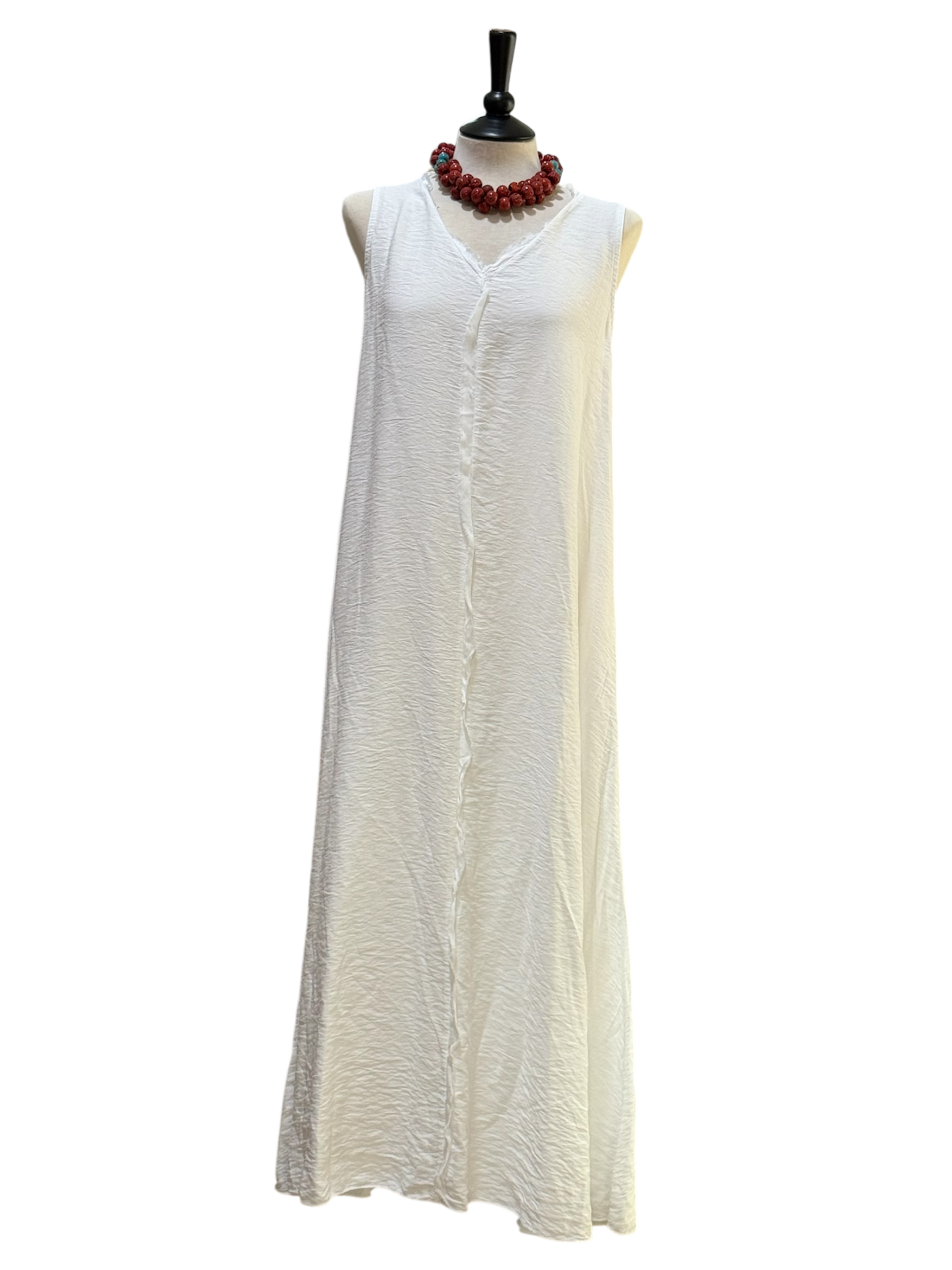 Vestido de Hilo Liso – Largo, elegante y fresco, talla única hasta 42 - La Pampa Triana