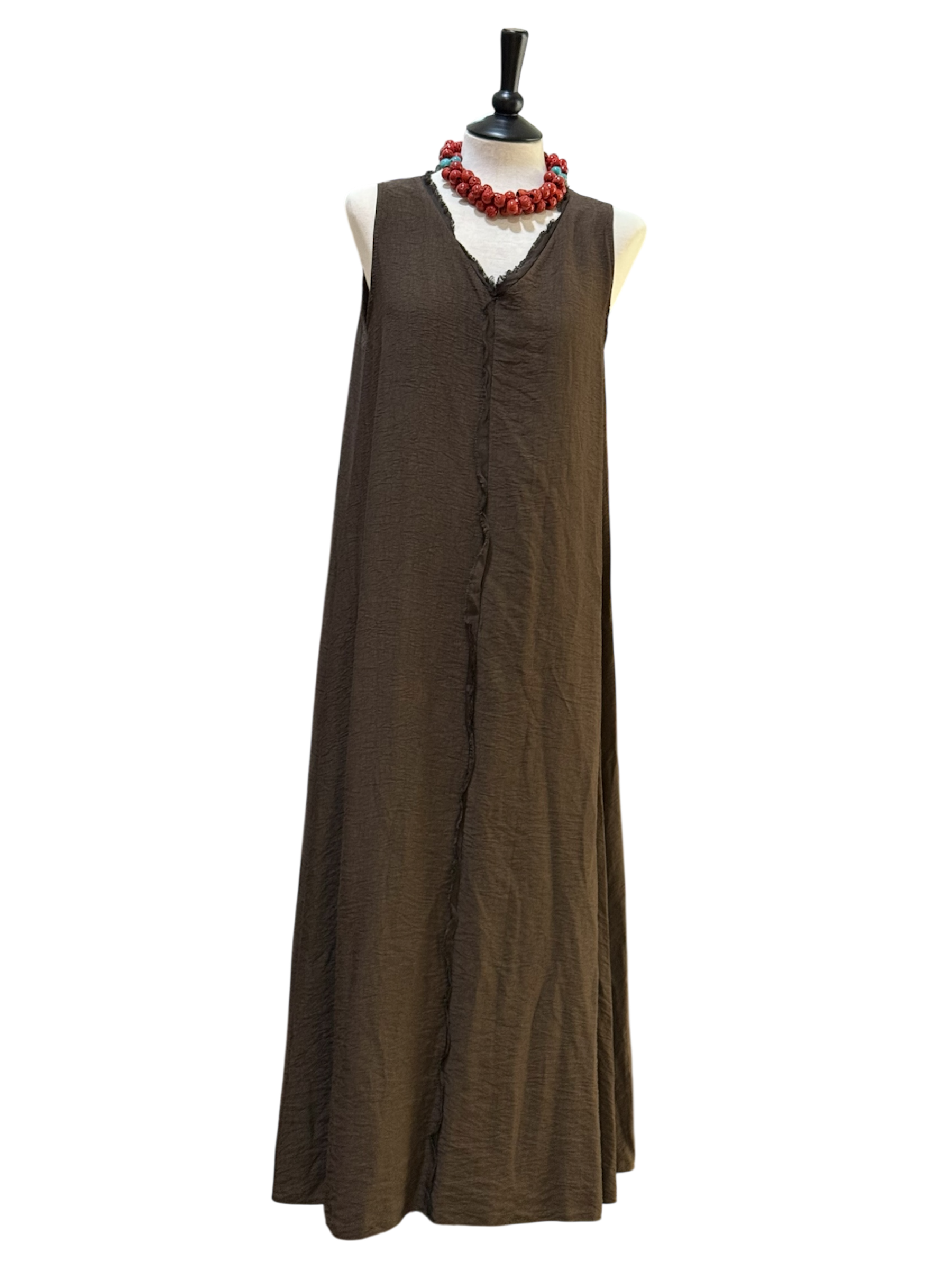 Vestido de Hilo Liso – Largo, elegante y fresco, talla única hasta 42 - La Pampa Triana