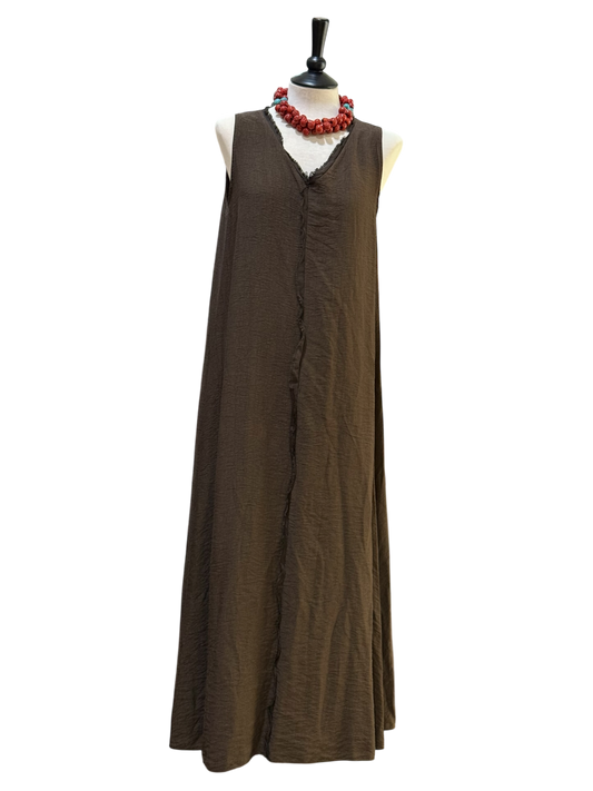 Vestido de Hilo Liso – Largo, elegante y fresco, talla única hasta 42 - La Pampa Triana