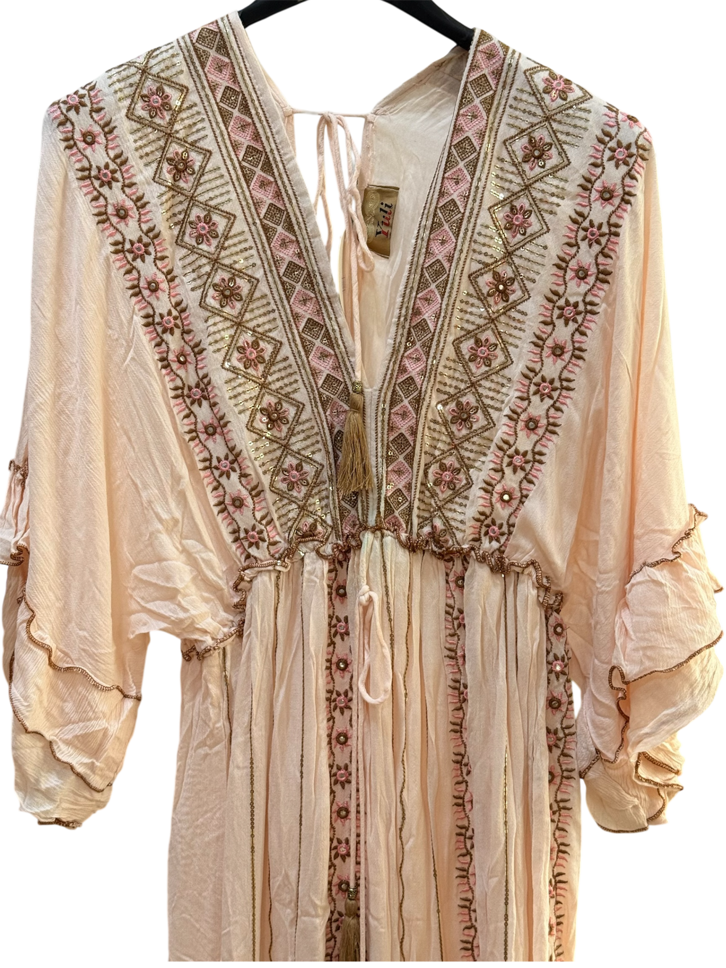 Vestido Indie Rosa con Detalles y Ajustable (Talla 36–44) - La Pampa Triana