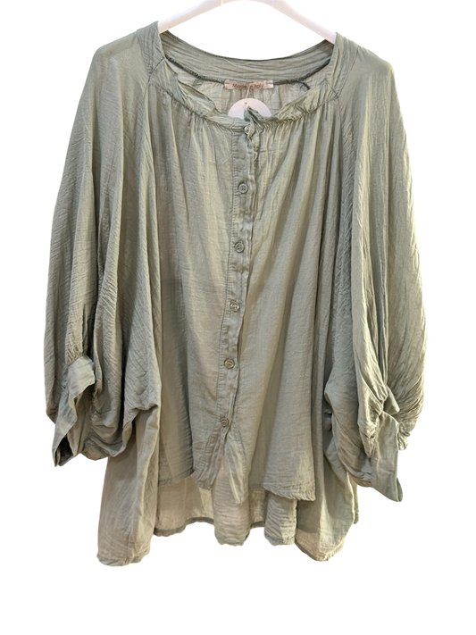 Blusa Oversize de Hilo de Algodón – Talla Única (36-42) - La Pampa Triana